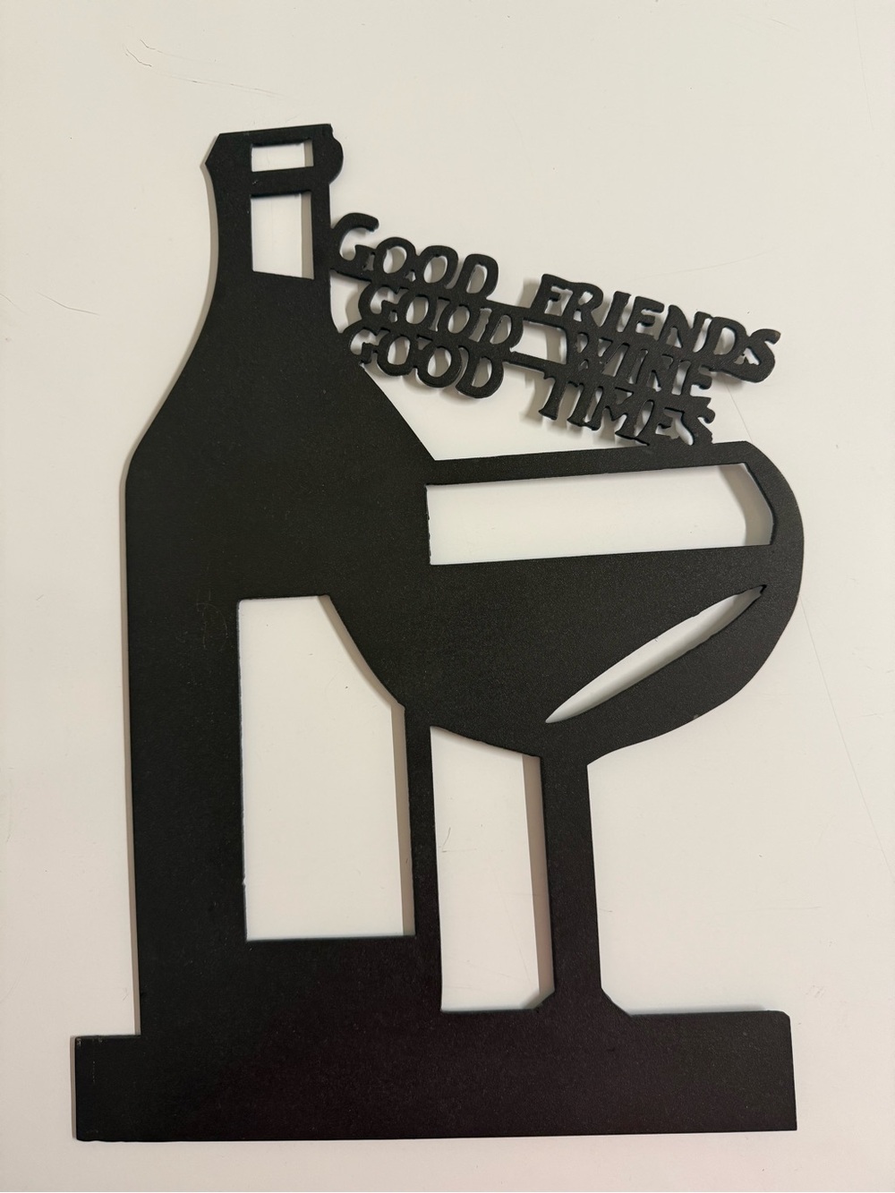Wine Bottle & Glass Wall Art - Black